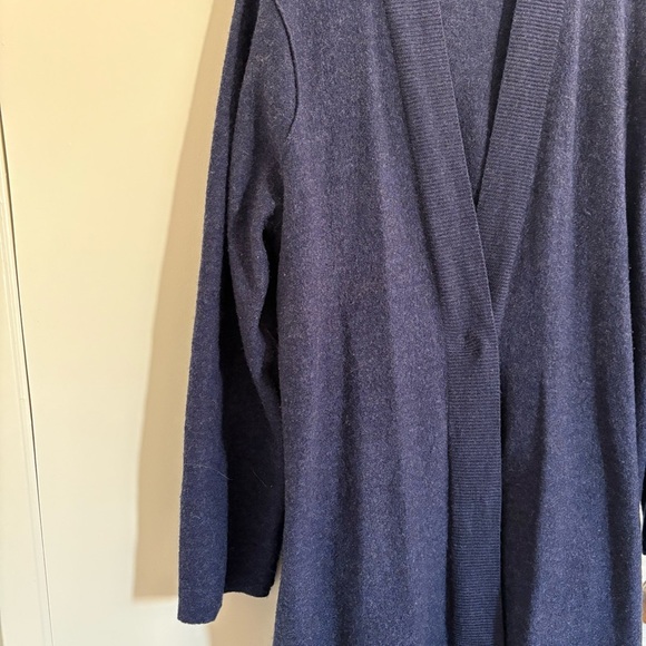 EILEEN FISHER Cardigan Long Sweater Duster Coat Merino Wool Snap Button Size L - Picture 4 of 13